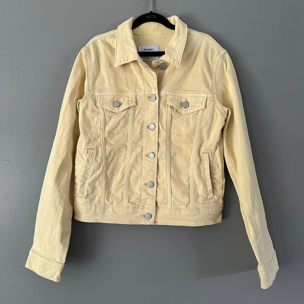 OLD NAVY GIRL'S YELLOW‎ DENIM JACKET YOUTH XL 14/16 -- FLAW